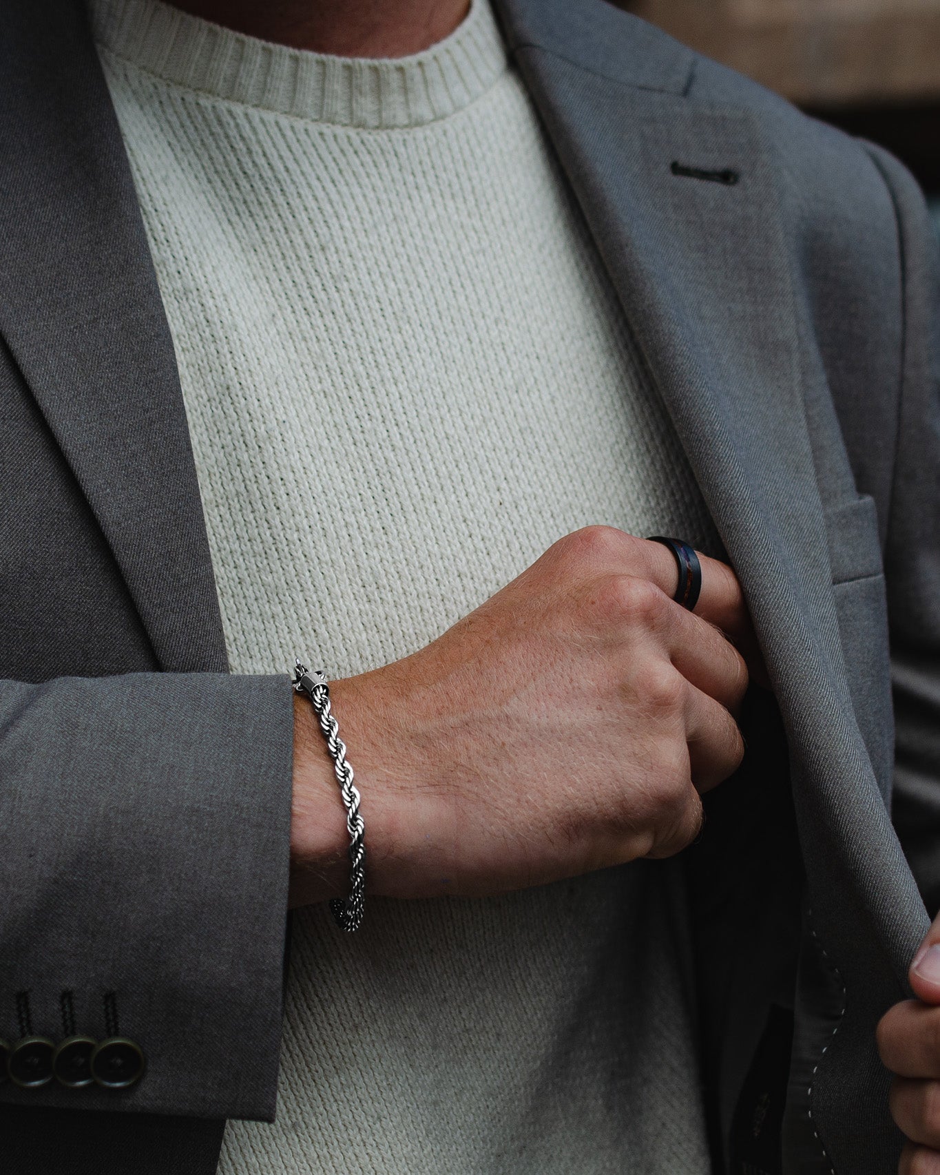 Steel Bracelet - <tc>Rope</tc> Bracelet Chain Silver