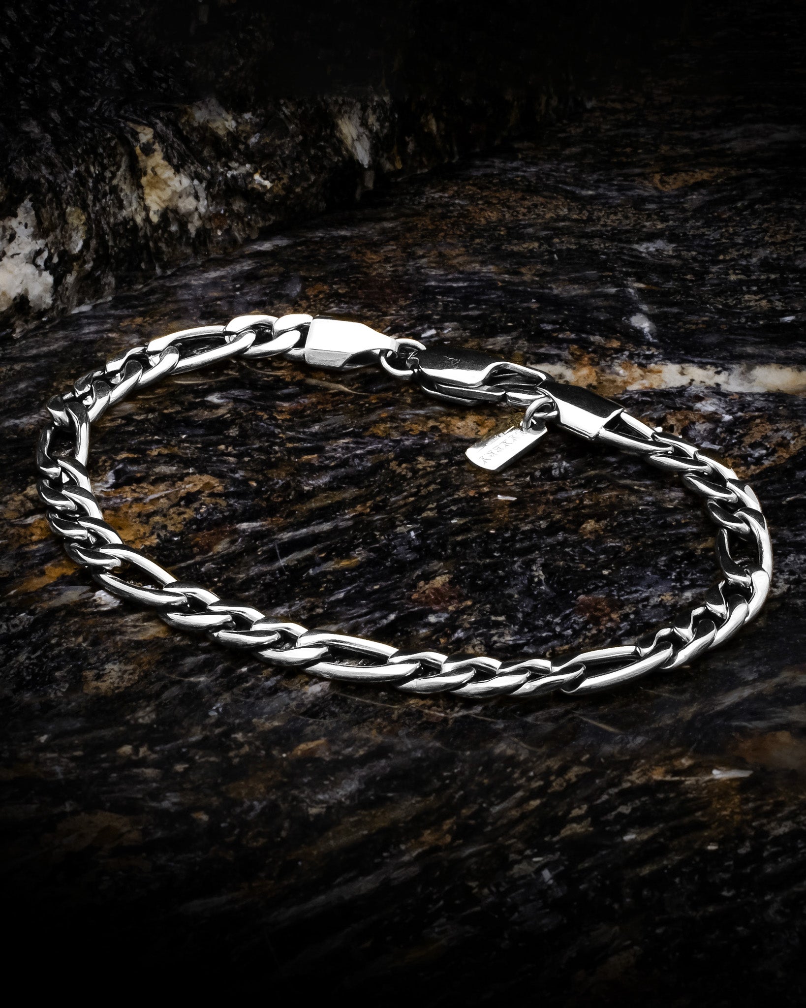 Stahlarmband - Figaro-Armband Silber