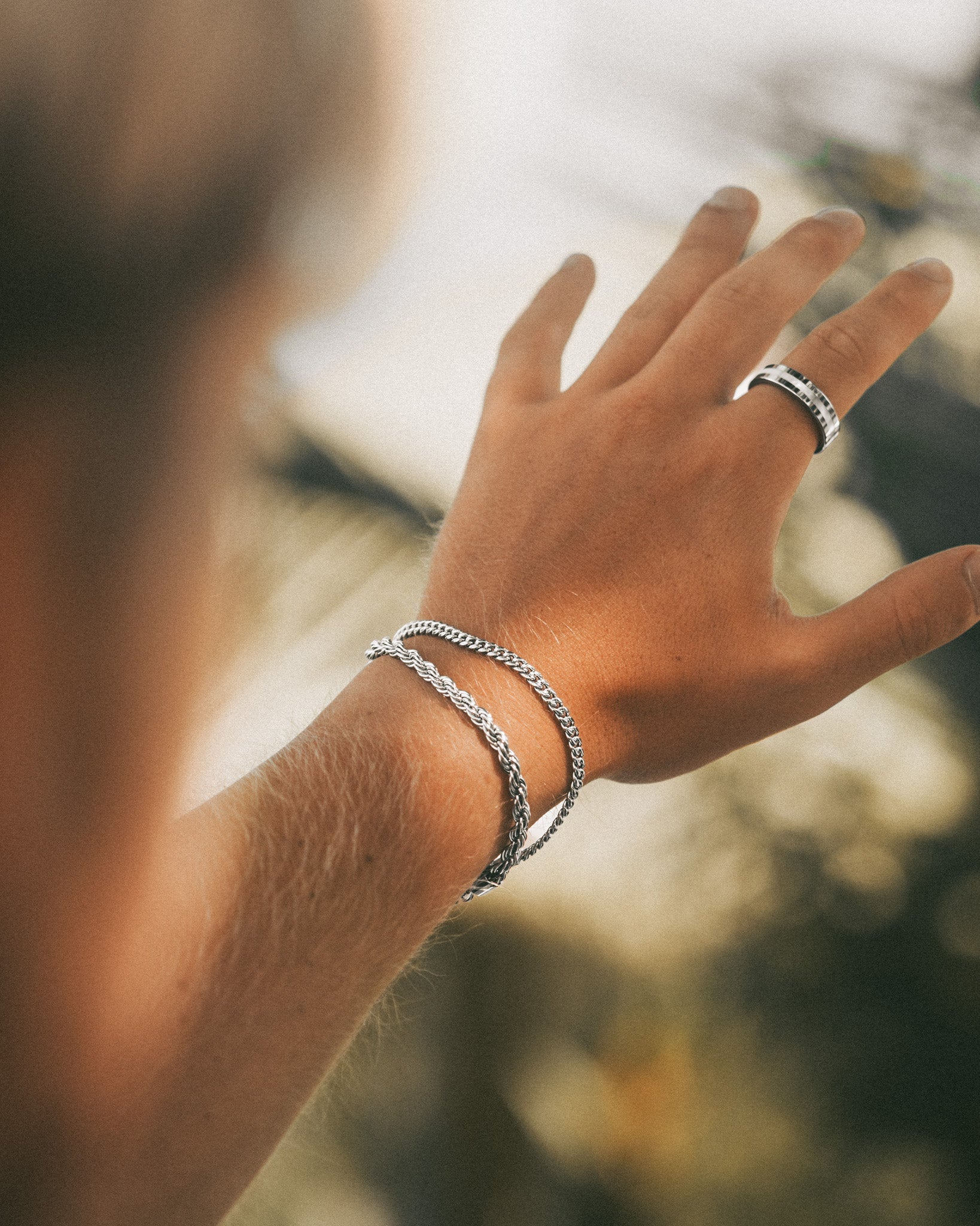 Steel Bracelet - <tc>Rope</tc> Bracelet Chain Silver