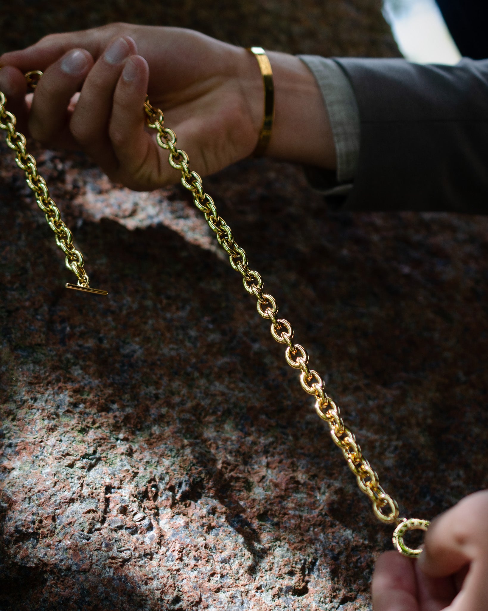 Stahl Halskette - Kette Gold 11mm