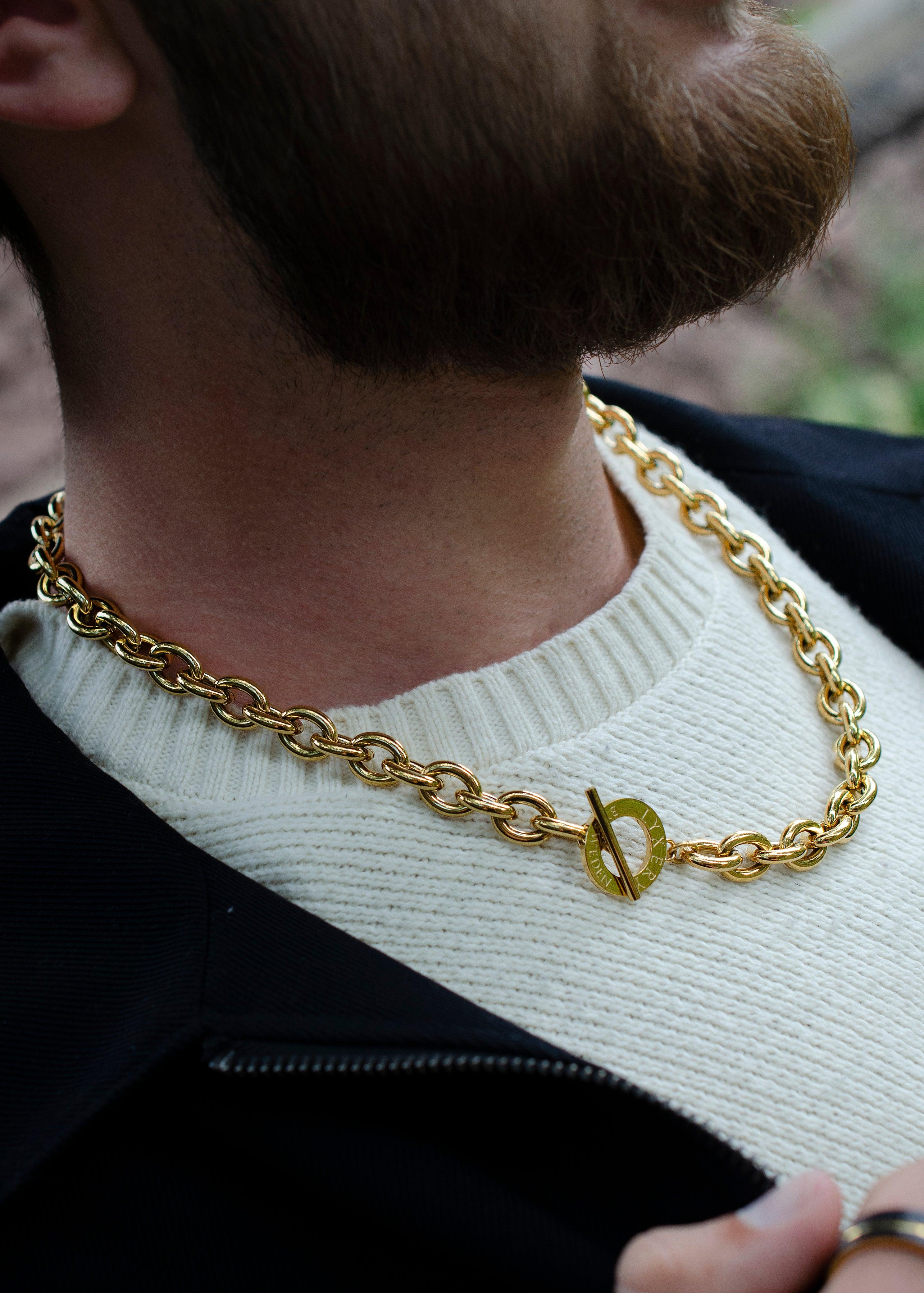 Halskedja i stål - Kätting Guld 11mm - Halskedja - Lyxery By Sweden AB