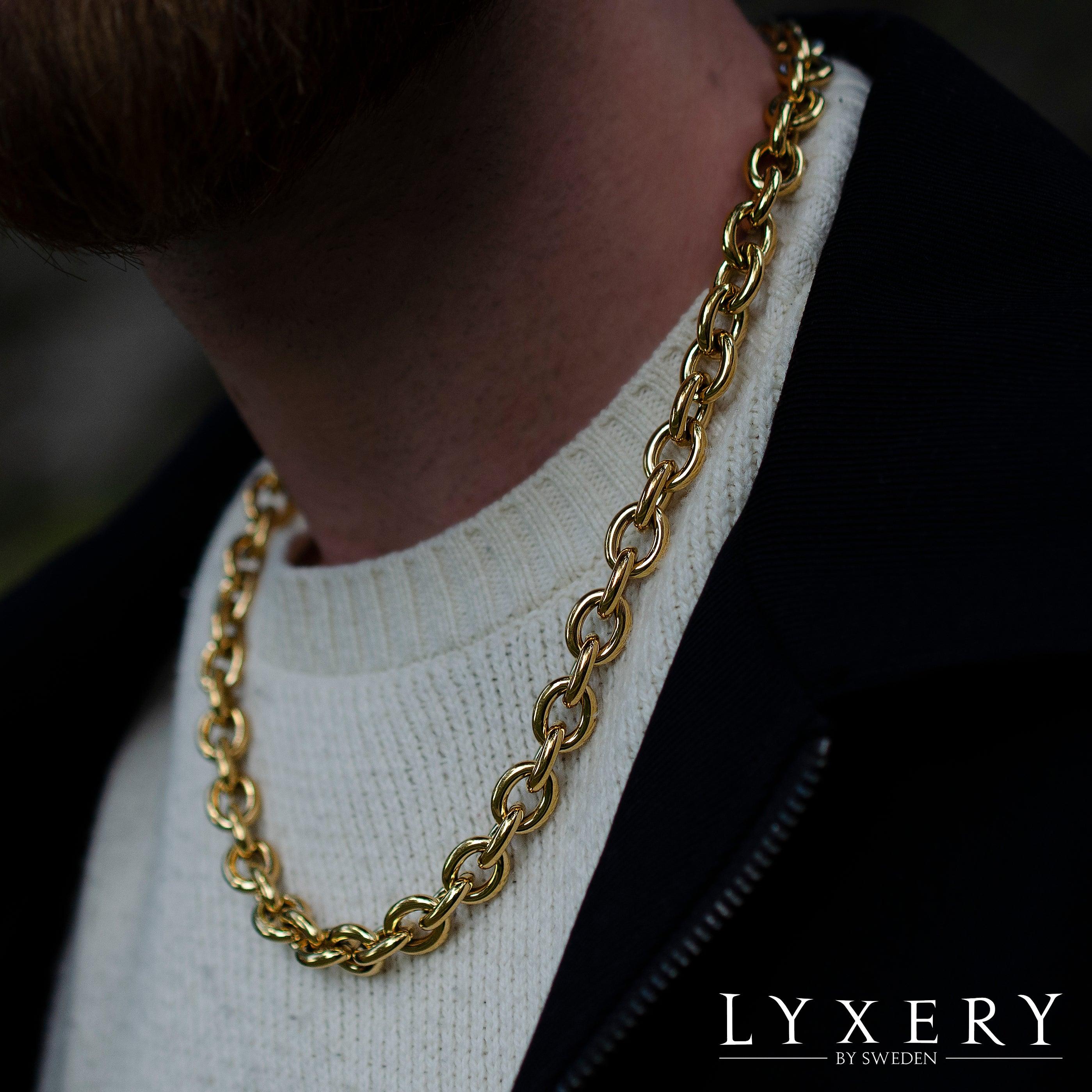 Halskedja i stål - Kätting Guld 11mm - Halskedja - Lyxery By Sweden AB