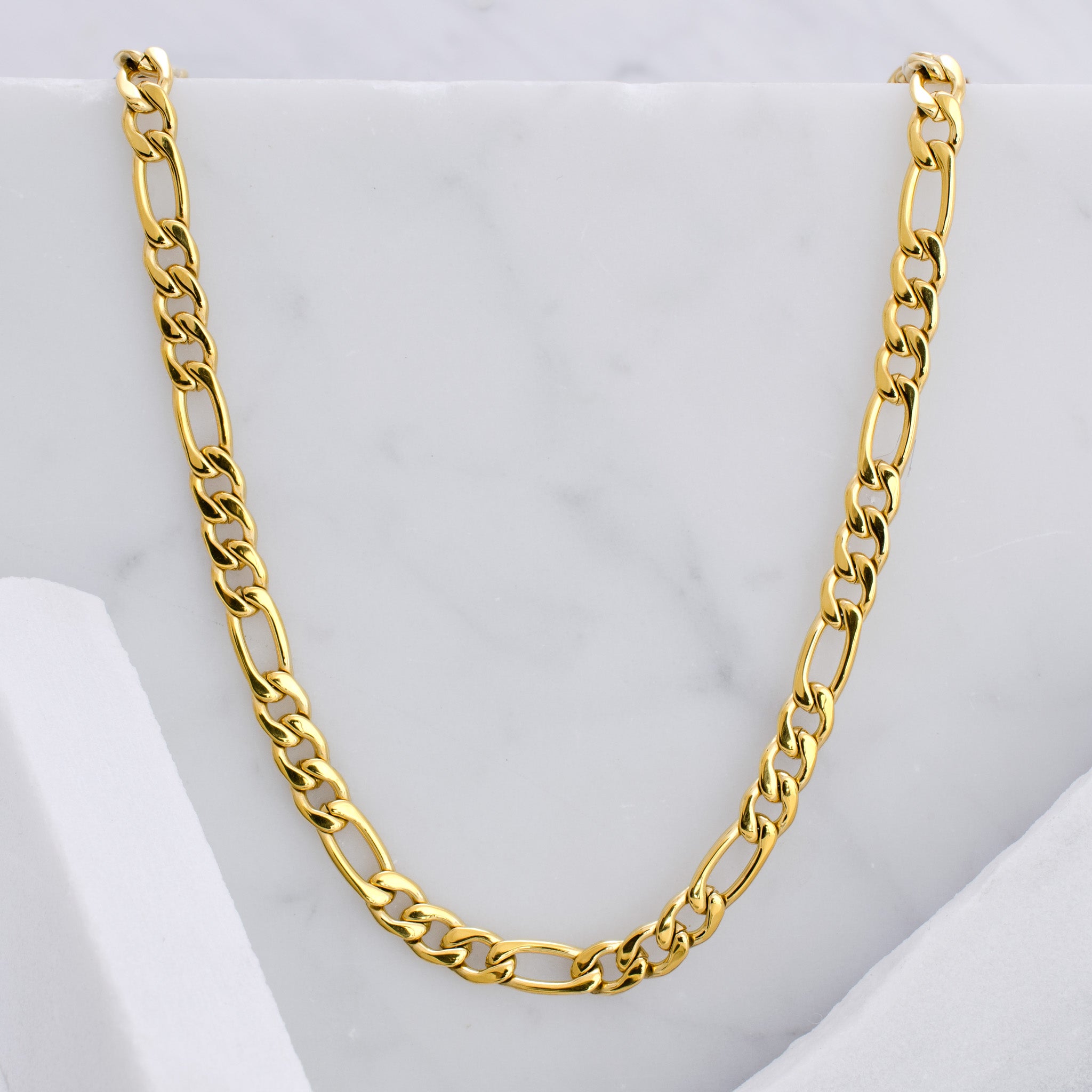 <tc>Necklace</tc> - Figaro Gold 5mm