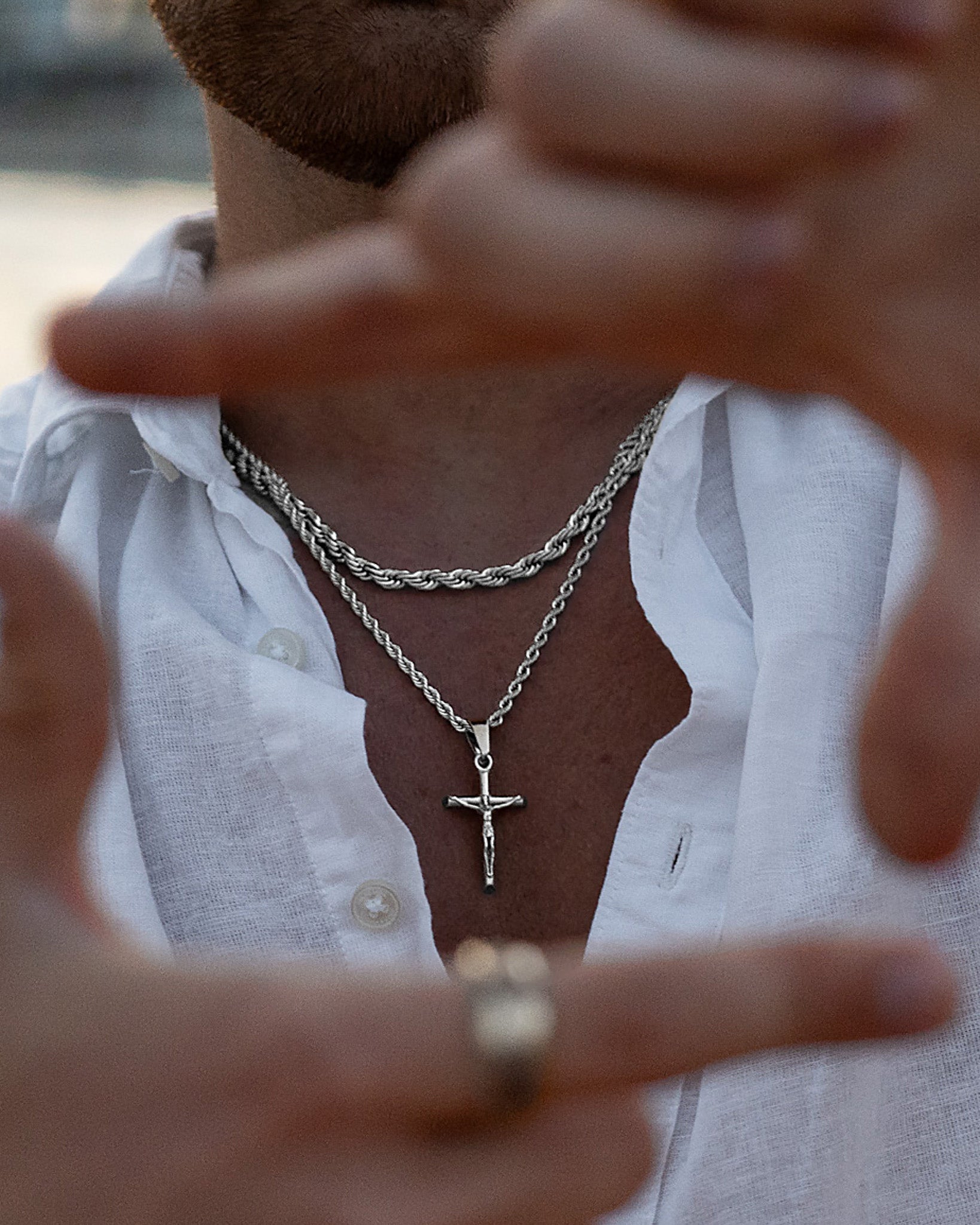 <tc>Pendant -</tc> Crucifix Silver