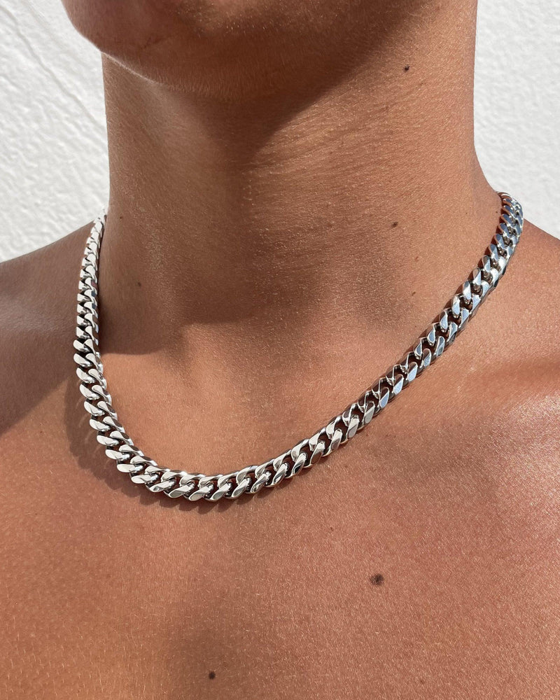 Stahlkette – Cuban Silver 8 mm, 12 mm – Halskette – Lyxery By Sweden AB
